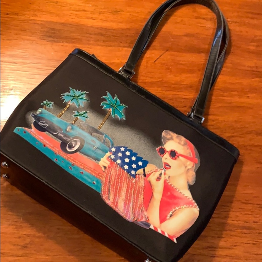 Retro Sequins and Bead Detail Purse (PW-13)